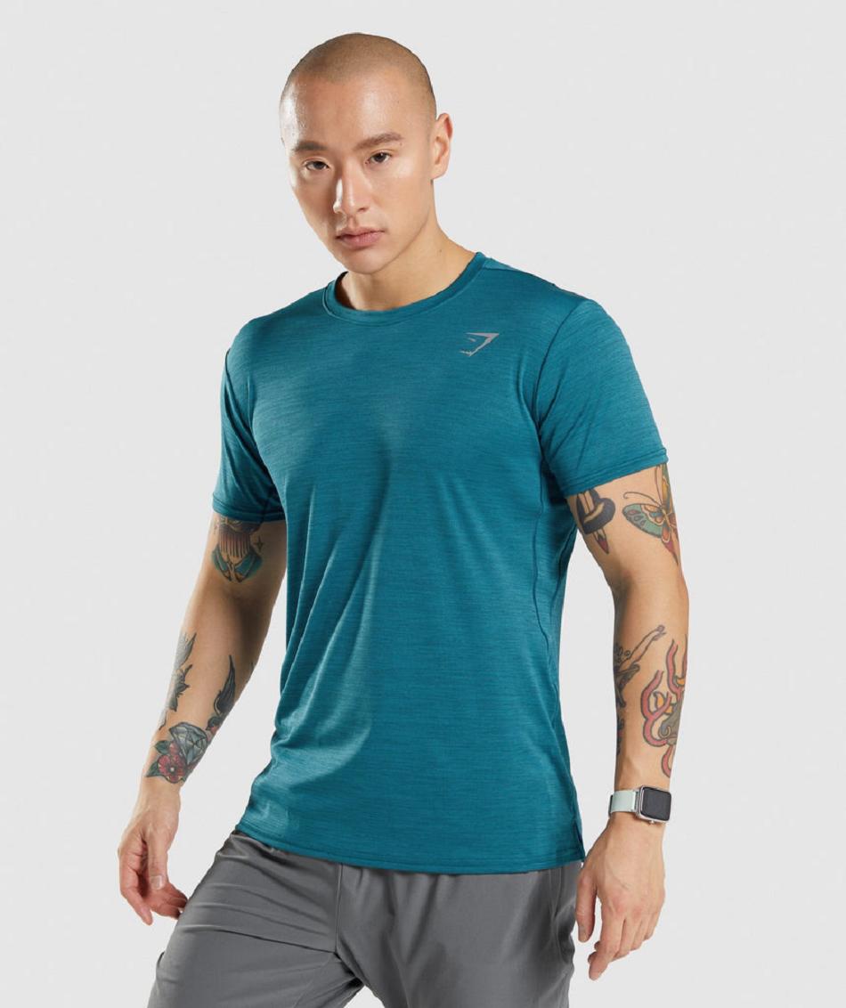 Gymshark Speed Muške T Shirts Tirkizne | HR 2357YXF